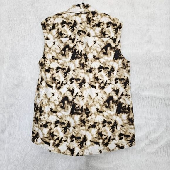 SAMSØE Samsoe Camo Clay Sleeveless Button Down Tea Shirt Small - Picture 4 of 13